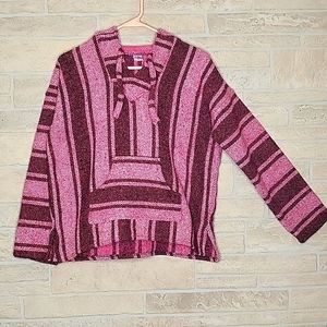 Pink Baja Mexico Hoodie Woven